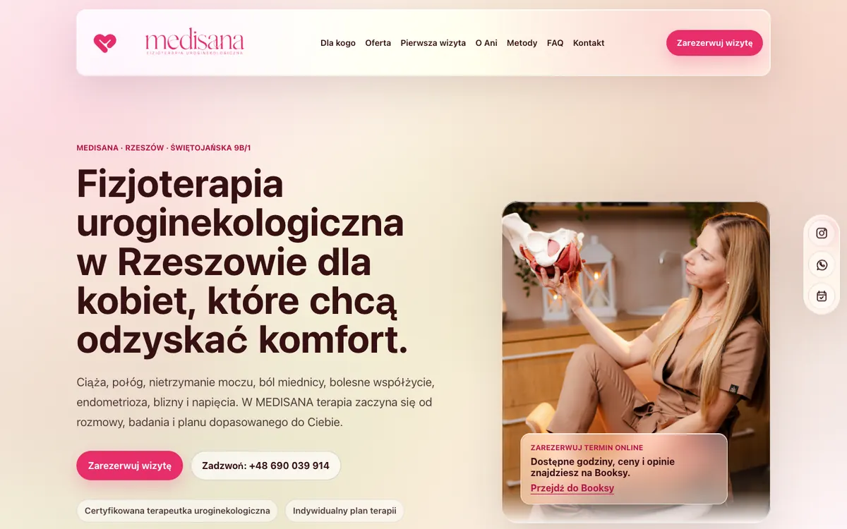 MEDISANA private healthcare website preview